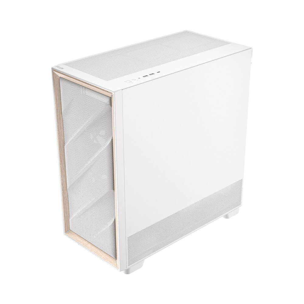 Antec FLUX Mid-Tower E-ATX Gaming Chassis Wood Front Panel - White